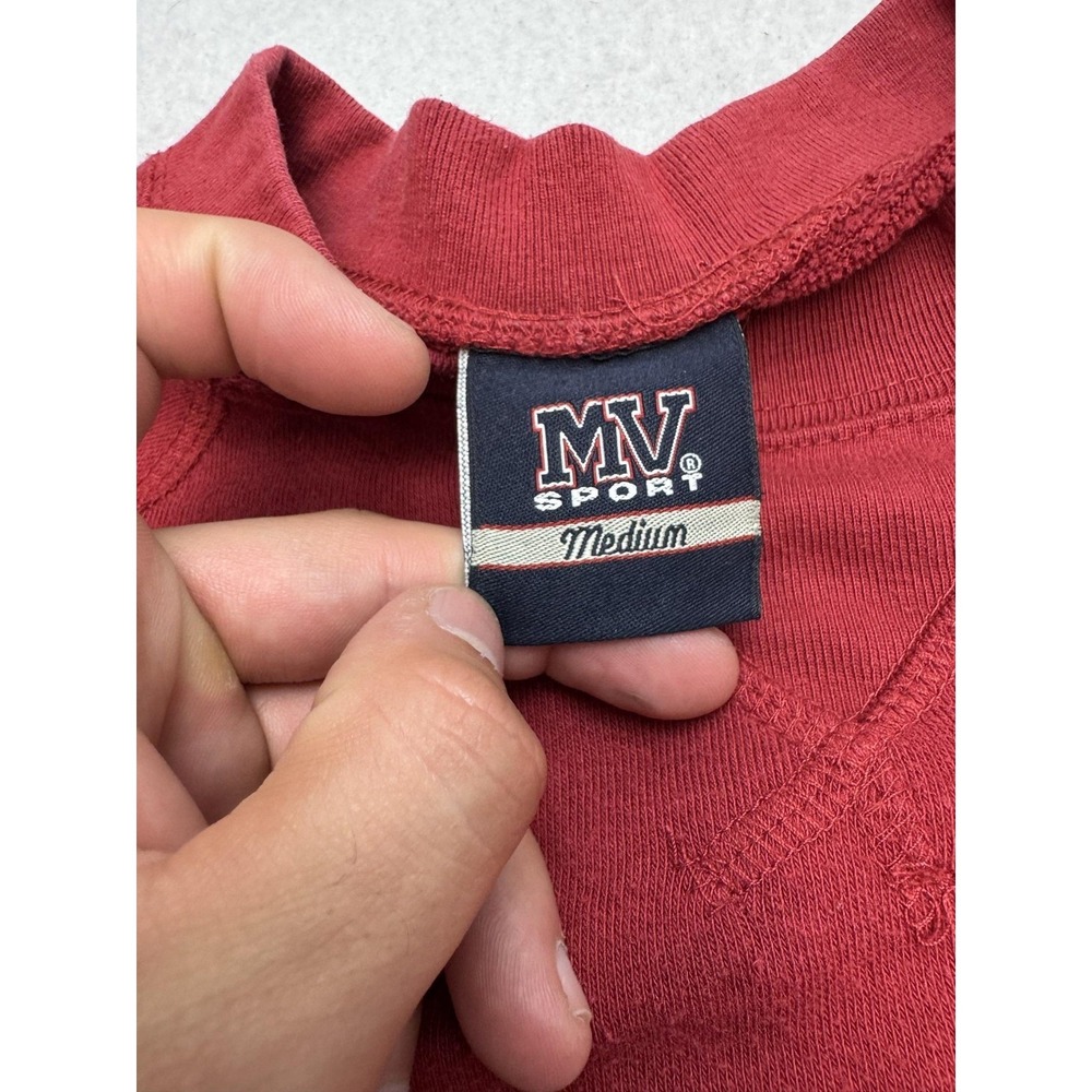 Nantucket Sweatshirt Mens Medium Red MV Sport Crewneck Pullover Fleece Graphic - Picture 2 of 7